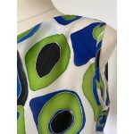 Блузка из натурального шелка Сине-зеленая абстракция Naomi Design