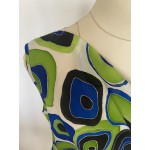 Блузка из натурального шелка Сине-зеленая абстракция Naomi Design