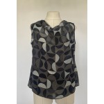Блузка из натурального шелка Орнамент черно-белый Naomi Design