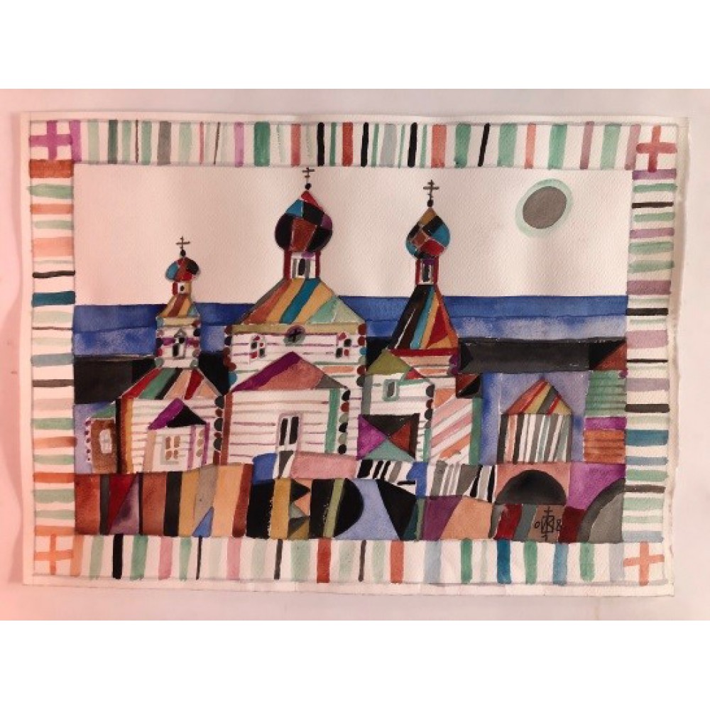 Акварель Москва. Кремль
